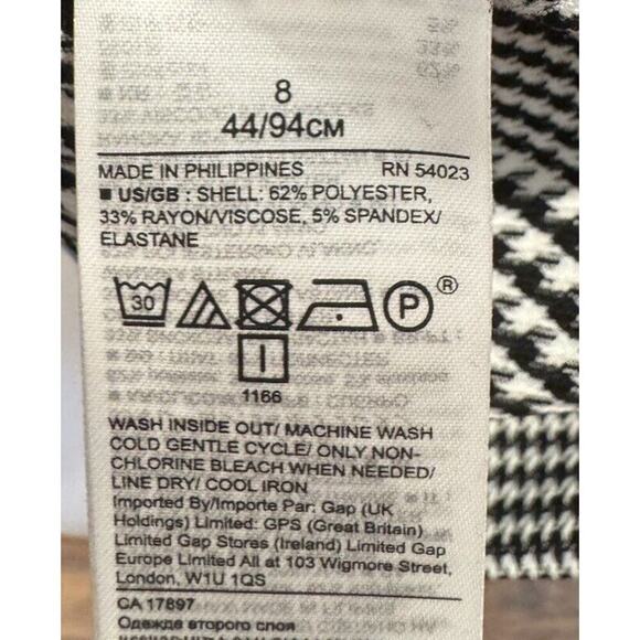 Banana Republic Size 8 Houndstooth Dress Sleeveless Sheath Bi Stretch Slit Work - Picture 8 of 8